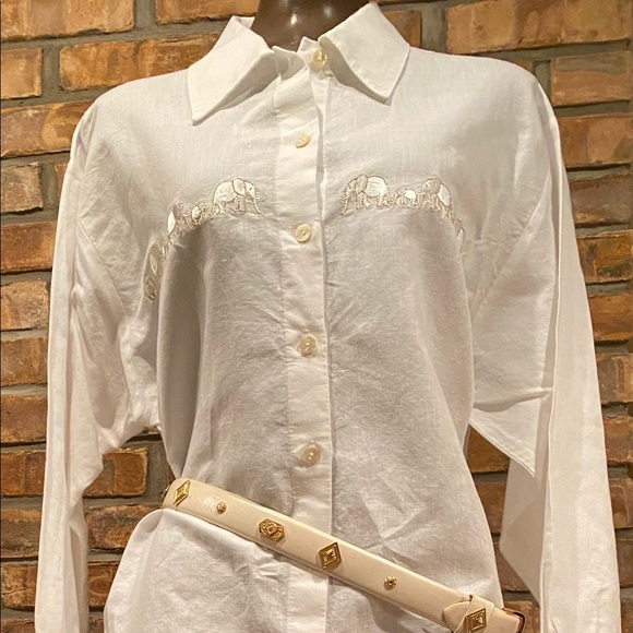 VINTAGE TULI LS BUTTON-DOWN, WOMEN’S SIZE LARGE - Picture 7 of 10